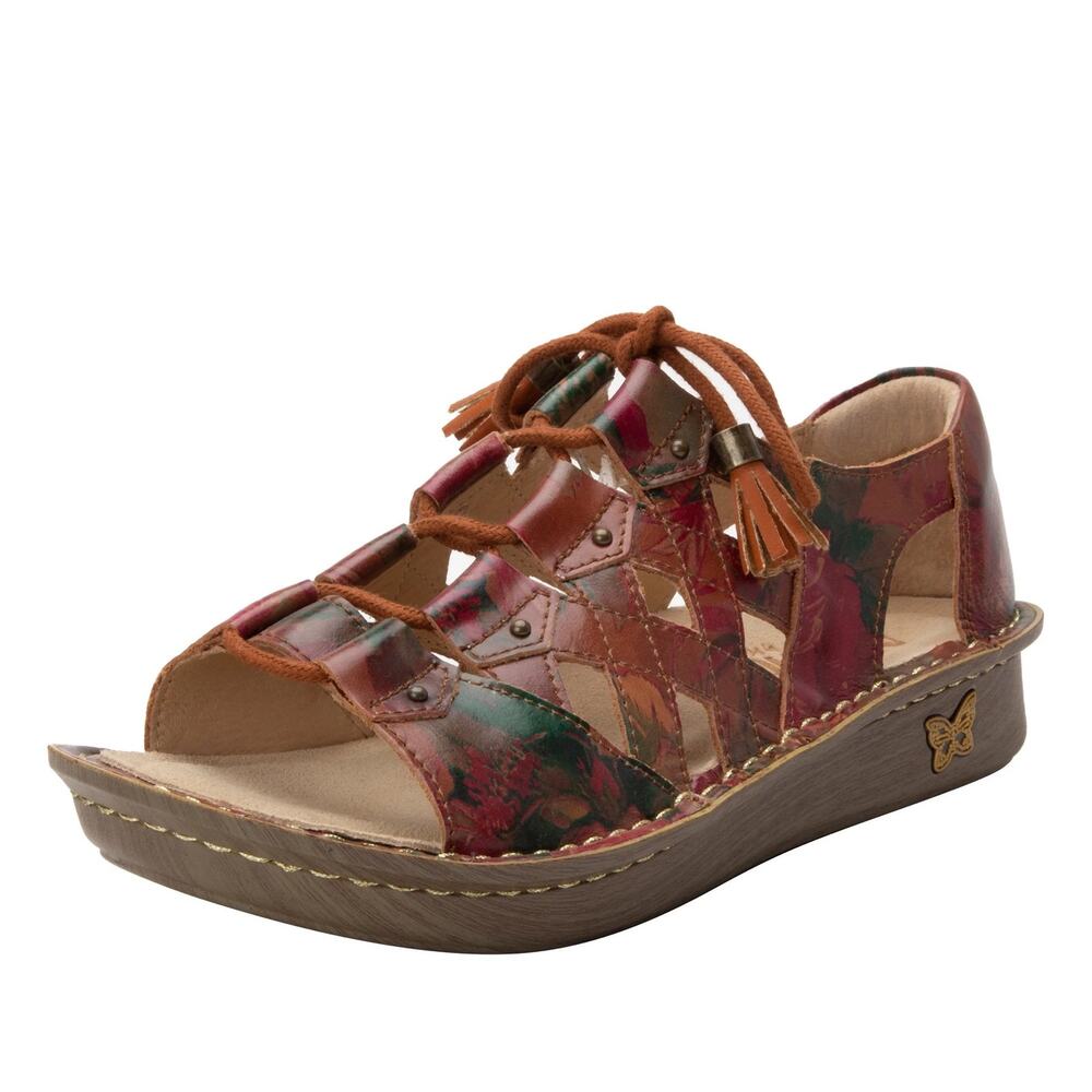 Alegria Pink and Green Sandals with Multi-Strap Design Size 41 US/ 10